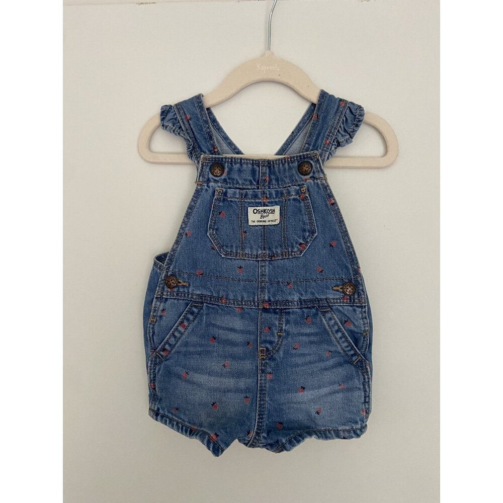 EUC Strawberry Print Baby Overalls 🍓 (6 Months)